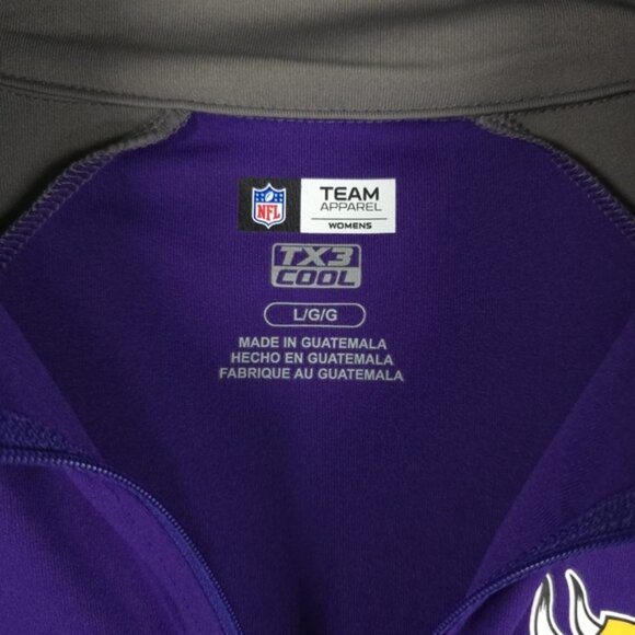 NFL TEAM APPAREL WOMENS VIKINGS TX3 COOL W443 Intensity 1/4‎ Zip Pullover LG - Picture 3 of 11